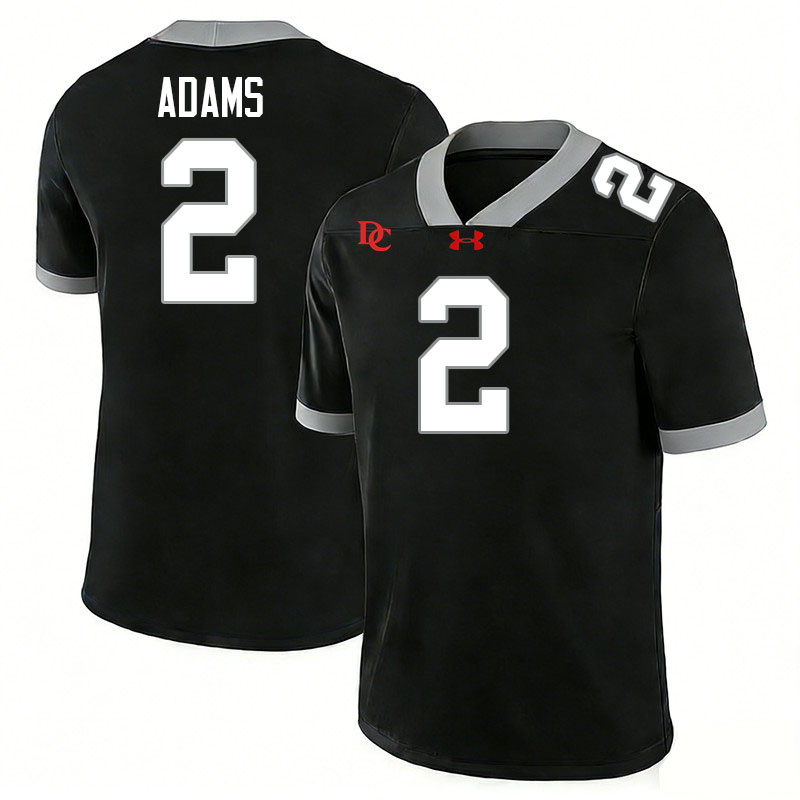 Davidson Wildcats #2 Mari Adams College Football Jerseys,Uniforms-Black